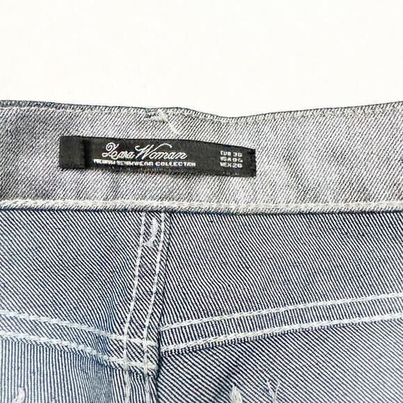 Zara Coated Denim Skinny Metallic Jeans Zip Fly Form Fitting Size 4/6 - Picture 6 of 7